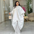 African loose robe dress suit lacedress lined with v neck bat sleeve large swing skirt bubu dress