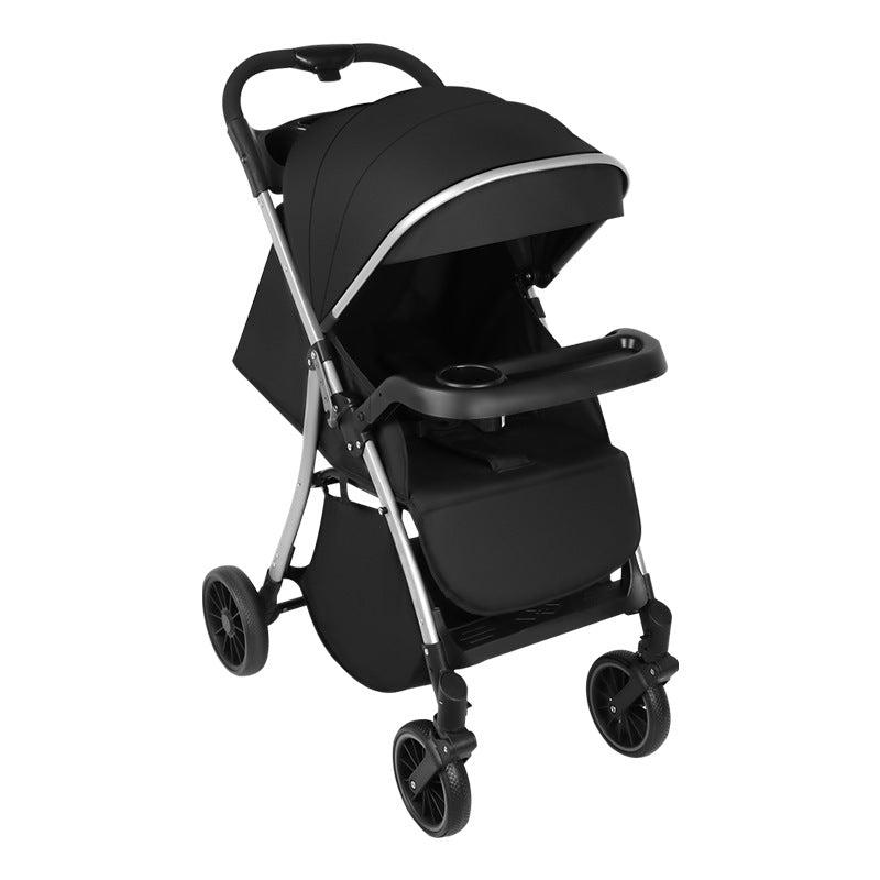 Baby stroller - reclining, multi-functional, one-click fold, lightweight, high-view, heavy-duty shock absorption