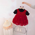 Girls' princess dress -  summer new arrival: stylish round neck short sleeve mesh baby girl party dress
