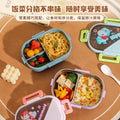 304 stainless steel divided lunch box - cartoon design, microwaveable, airtight food container for students