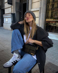 2025 new european and american style women's casual color block stand collar single-breasted large pocket loose fit comfortable long sleeve jacket