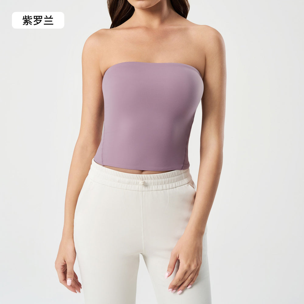 Strapless bandeau tank top - women's slimming, seamless, backless design - perfect for gym, yoga, or layering - daw176