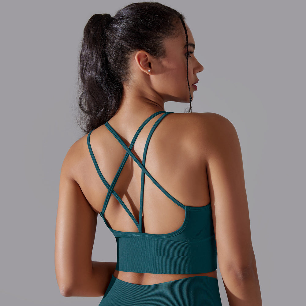 European and american new seamless yoga outfit sexy open-back workout set high-waisted butt-lifting leggings running fitness set