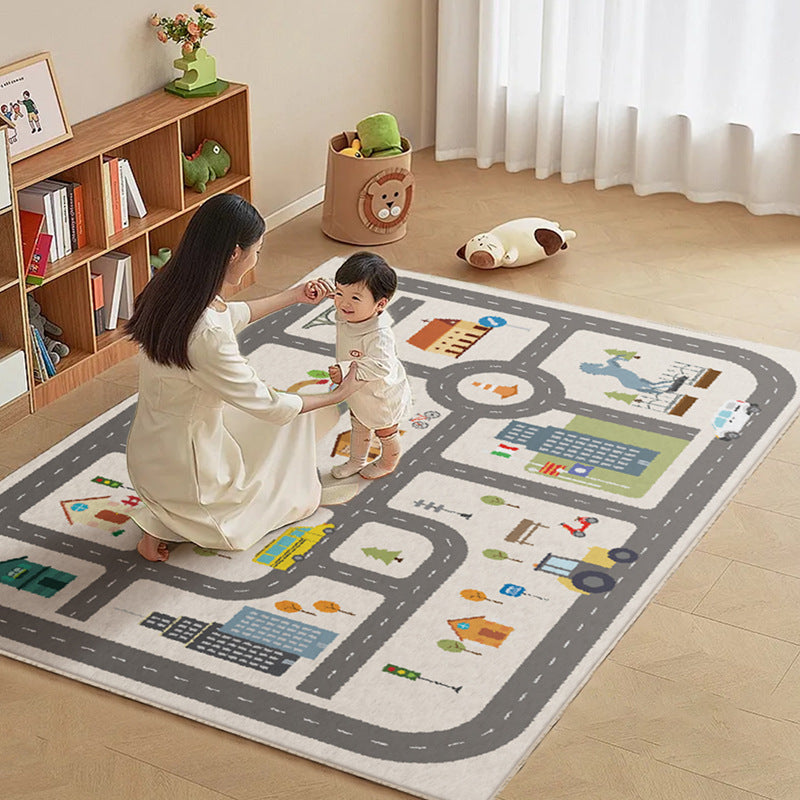 Removable and washable carpet kids room machine washable reading area double layer washable floor mat winter climbing mat bedroom bedside blanket