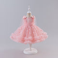 Girls' dress - flutter sleeve, gold foil bow, spaghetti strap, baby cross-border tutu dress - cute birthday party princess outfit