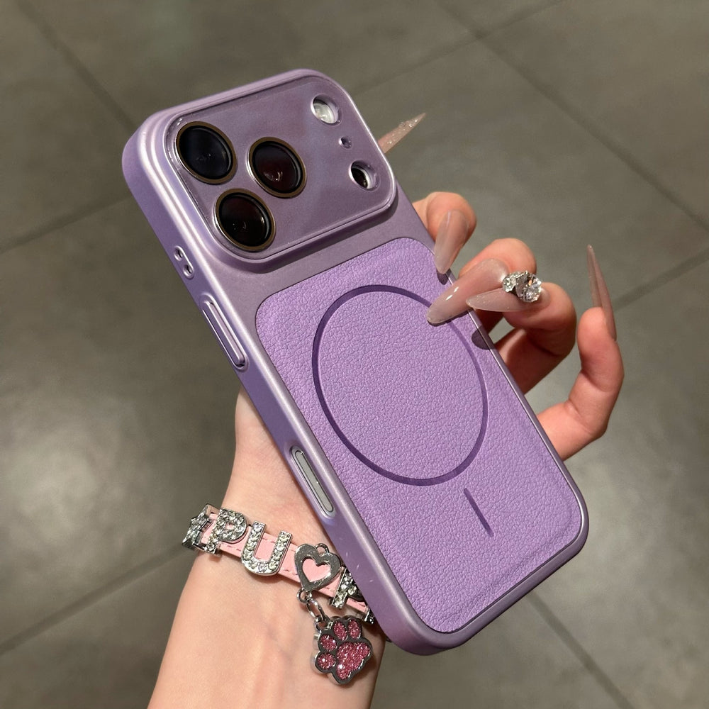 Dopamine lychee texture glass lens protector - instantly transform your phone into an apple 17 pro max magnetic case - compatible with iphone 16