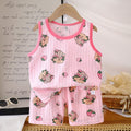 korean style kids' tank top set - new trendy cartoon sleeveless tank top and shorts set for boys and girls