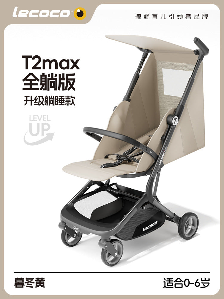 Leka lecoco pocket car t2 baby walking artifact lightweight foldable boarding can sit and lie down four-wheeled baby stroller
