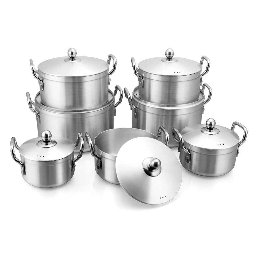 Customizable home kitchen cookware set, 7-piece aluminum sandblasted pot set (16-28cm), aluminum pot, non-stick pot
