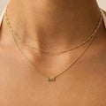 New arrival cross-border fashion easiest for match digital luxury necklace 14k gold-plated angel digital pendant women's layered necklace