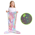 new arrival mermaid starry sky luminous kids sleeping bag flannel luminous blanket heattechfall and winter lazy blanket