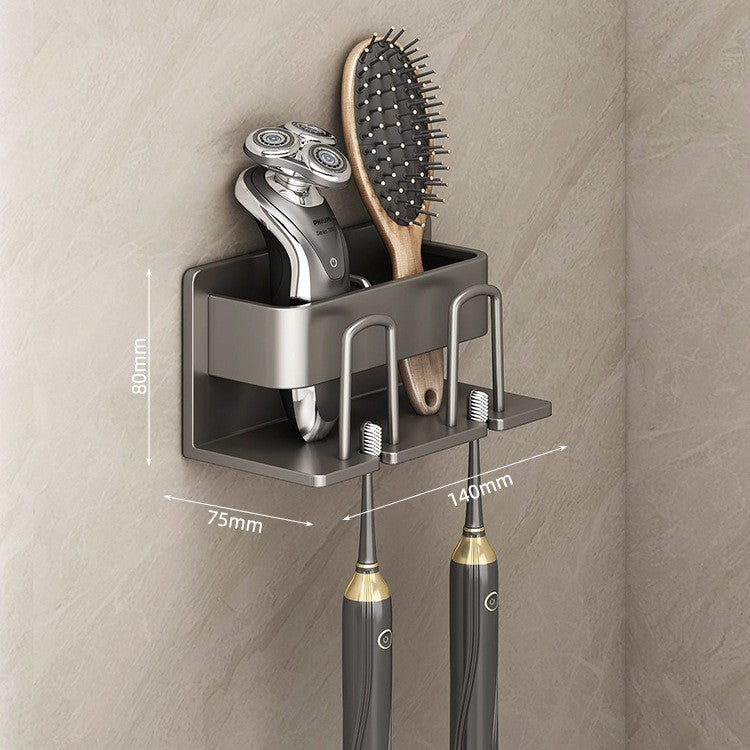 Bathroom cosmetic storage rack hair dryer holder bathroom gun gray wall-mounted paper towel storage rack hair dryer