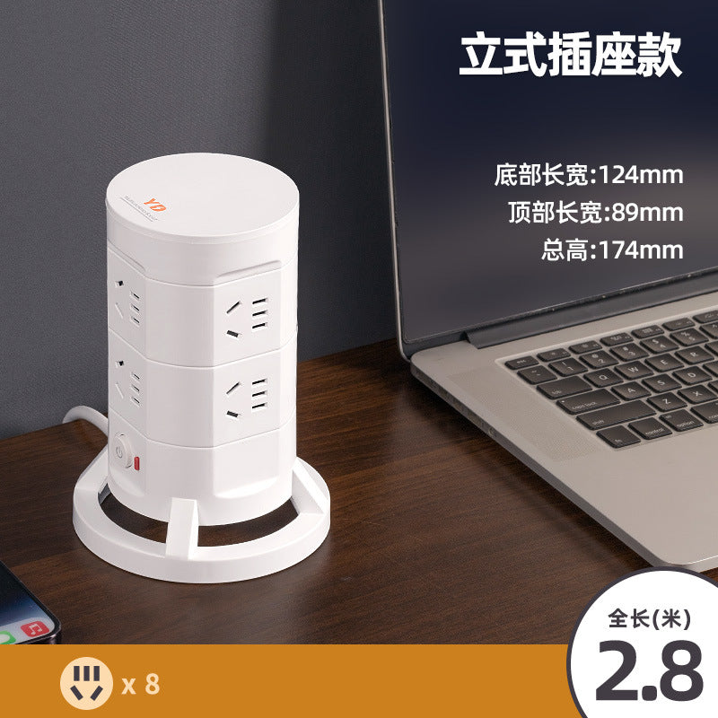 Vertical socket multi-function converter plug strip multi-slot rubik's cubefor homeusb row plug panel multi-hole wiring board
