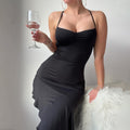 European and american  spring new sexy halter neck criss-cross back tie-up bodycon asymmetrical ruffle hem dress