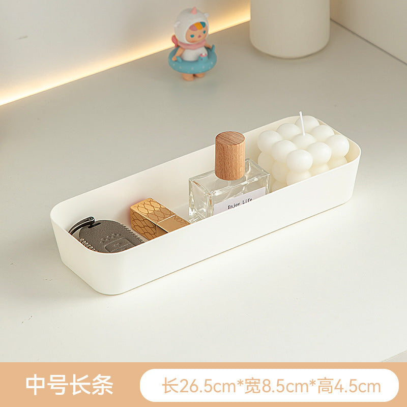 Entry entrance storage box Square plastic box Desktop uncovered earphone key Perfume finishing storage box can be stacked