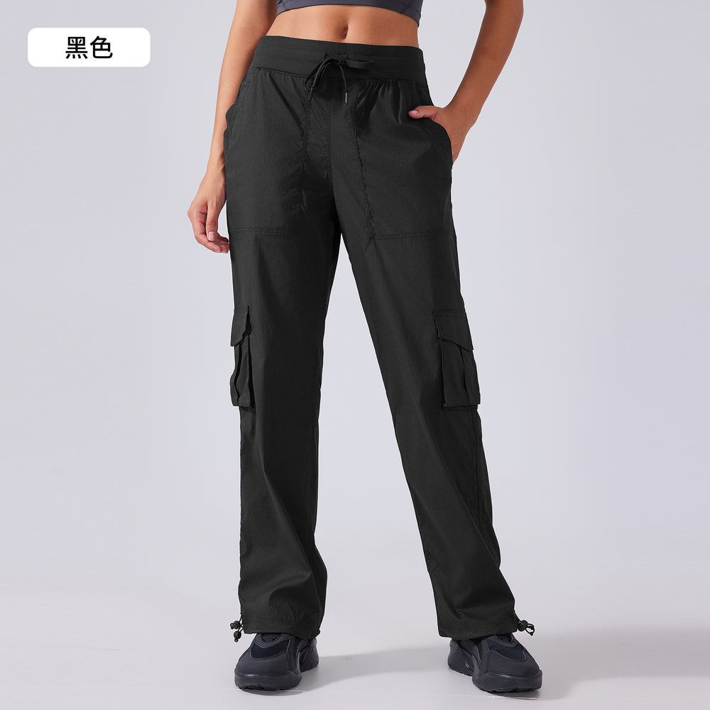 New outdoor running trousers - lightweight, quick-drying, multi-pocket, wide-leg cargo casual pants d25001