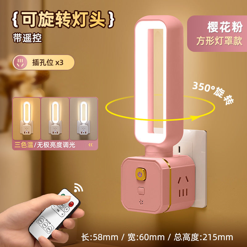 Socket cube with usb port, fast charger, multifunctional home vertical power strip, power strip with cord, and table lamp