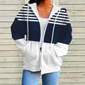 hot-selling plus-size women's zip-up hoodie, new casual long-sleeve hooded sweatshirt jacket, dropshipping available