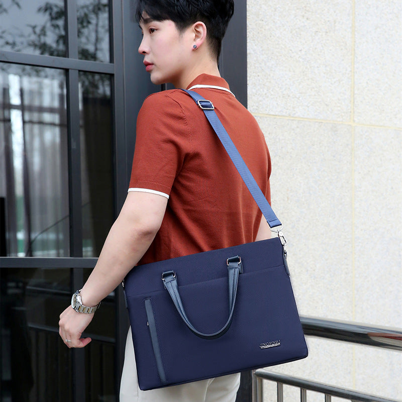 New nylon men's handbag horizontal briefcase wholesale 15-inch men's bag shoulder oblique span bag large-capacity file bag