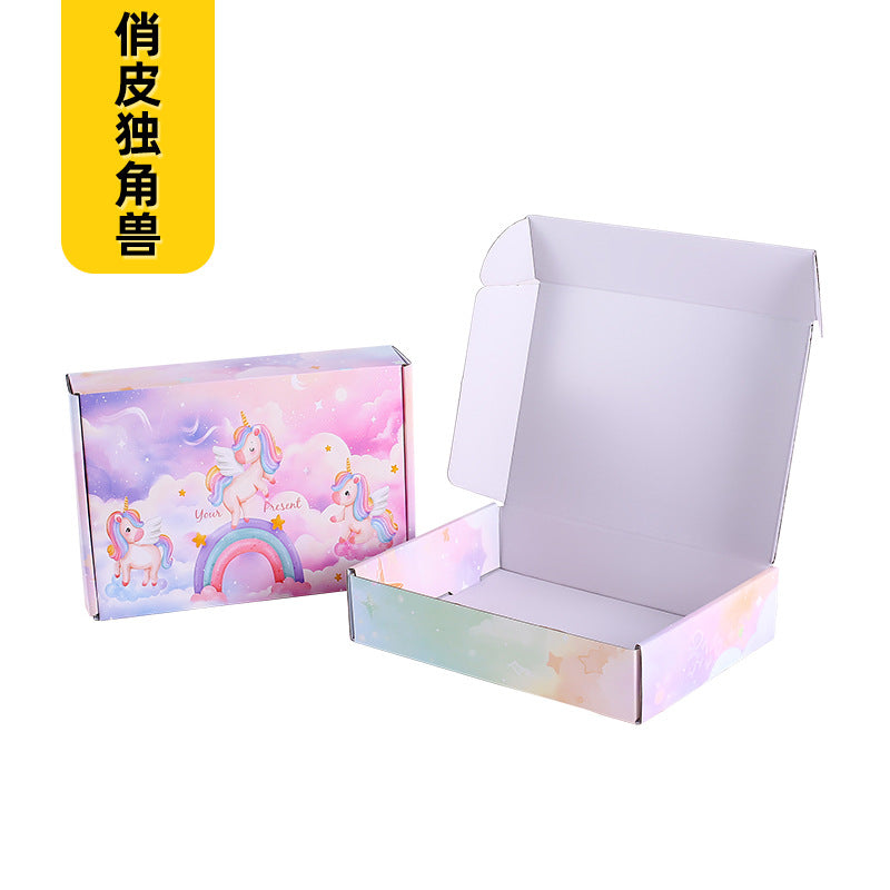 Color aircraft box Express box Spot wholesale Rectangle packaging box Underwear clothing Wear armor packaging box