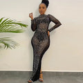 new premium european and american sexy slim-fit sparkling rhinestone dress - birthday party gown, performance costume