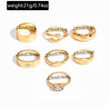 European and american cross-border jewelry retro simple eight-pointed star ring female stylish alloy cold wind face knuckle ring