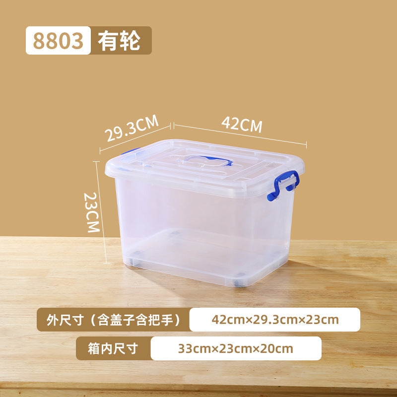 Customized plastic transparent storage box, clothes quilt sorting box, large and small storage box, snack toy storage box.