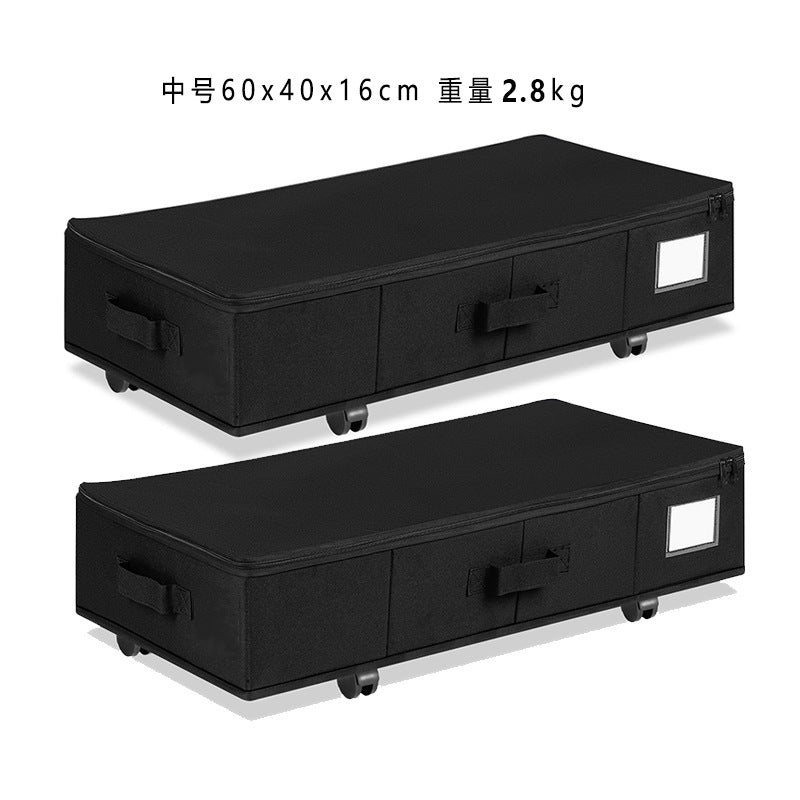 Cross-border hot-selling new storage box Oxford cloth with wheels, under-bed storage box, bedroom shoe storage box foldable