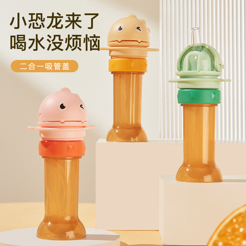 Kids' water bottle anti-choke straw lid - universal adapter for bottled water, sippy cup, and baby bottles