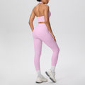 New halter neck backless high-waisted butt-lifting pocket pants activewear set - cloud-like comfort for casual outdoor running, fitness, and yoga