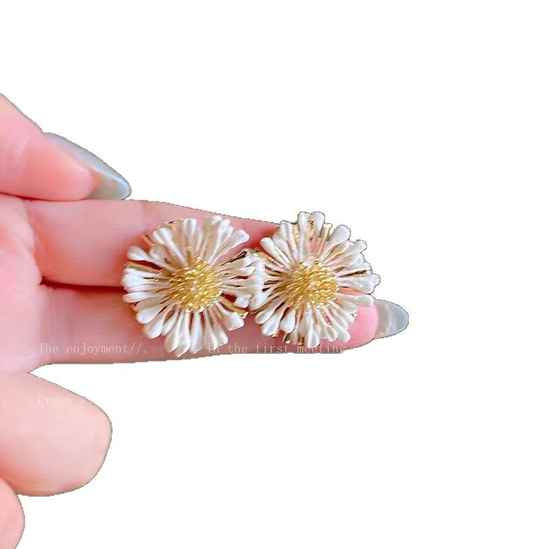 Bohemian yellow sunflower earrings for women - 2026 new trendy stud earrings, perfect for beach vacations and photoshoots