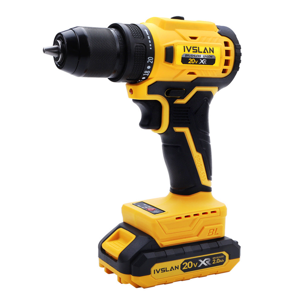 Aslan brushless hand drill screwdriver set rechargeable screwdriver two-speed 12v lithium battery drill wholesale impact drill