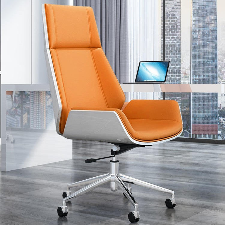 Piano lacquer office desk - designer creative high-end executive desk - stylish white manager supervisor executive desk
