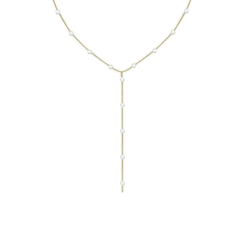 Amazon cross-border new bohemian style faux pearl y-shape lariat necklace - trendy & unique women's holiday gift