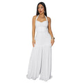 C7656 cross-border   fashion women's elegant solid color bodycon slit dress
