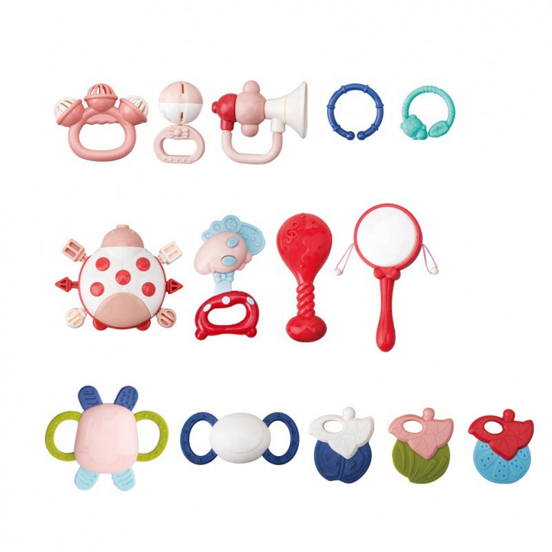 Cross-border export baby newborn toothpaste full moon gift box set 6 months--1-year-old baby hand rattle toy