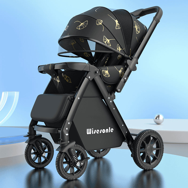 Baby stroller, reclining newborn baby, lightweight, foldable, two-way landscape, kids can sit, handy gadget, foldable, one-hand foldable
