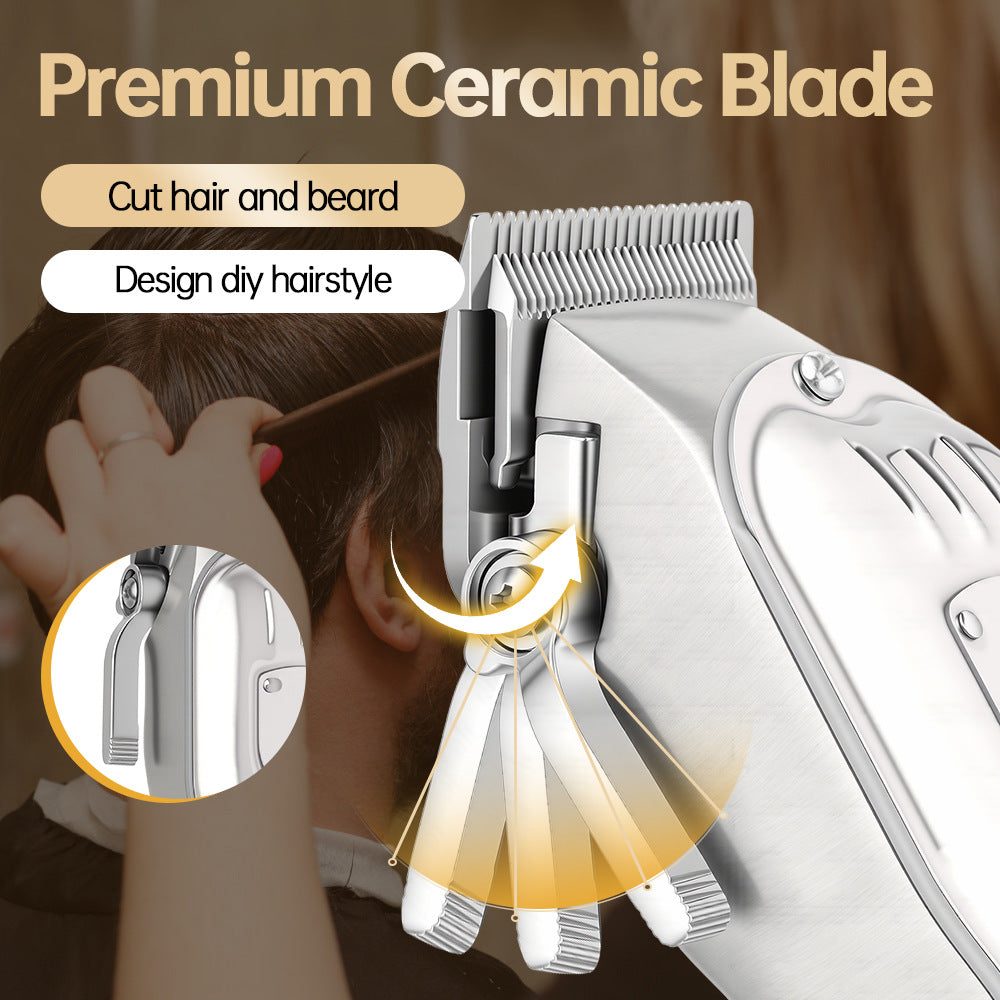 new arrival metal hairdresser sub-mother machine suit oil head engraving digital display hairdressing scissors suit electric clipper clipper