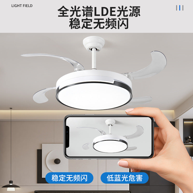 Invisible Fan Light Modern Simple Dining Room Ceiling Fan Light Smart Living Room Bedroom Home Fan Chandelier Zhongshan Lighting
