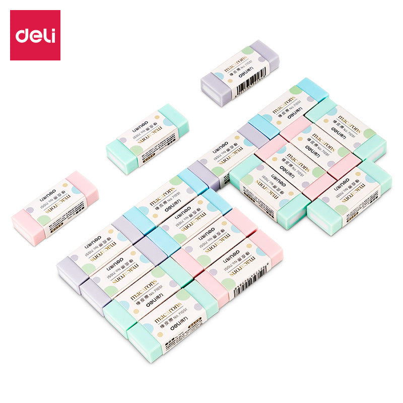 Deli 71051 Eraser Creative Cartoon Simple Color Clean Eraser High School Student Supplies Stationery Wholesale