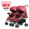 Twin stroller - lightweight, high-view, portable, convertible (sitting/reclining), detachable, double baby stroller, foldable, universal fit