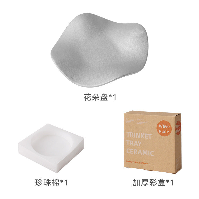Stylish high-looking four-corner frosted plate creative asymmetrical jewelry watch plate desktop special-shaped storage plate display plate