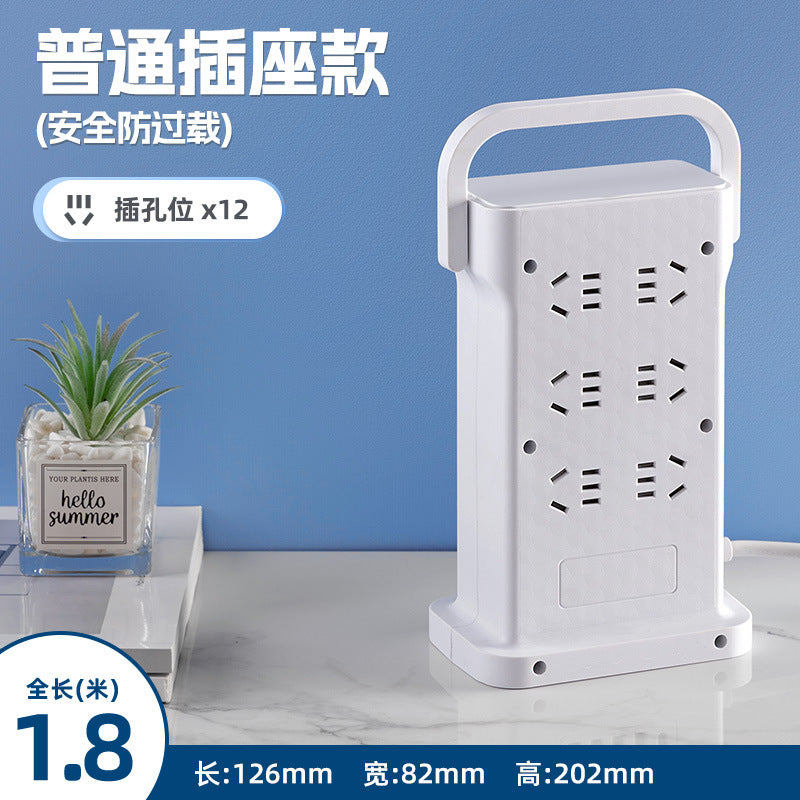 Wireless charging power strip, smart usb fast charging, multi-outlet, multi-function, thickened copper wire, power strip for home, office, and dorm