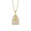 Popular copper inlaid with zirconium full diamond happiness door necklace for women summereasiest for matchfashion non-fading clavicle chain jewelry