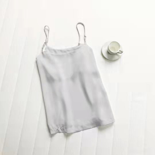 Ebyasummer inner wear or single wear textured satin spaghetti strap camisole women's ready stock