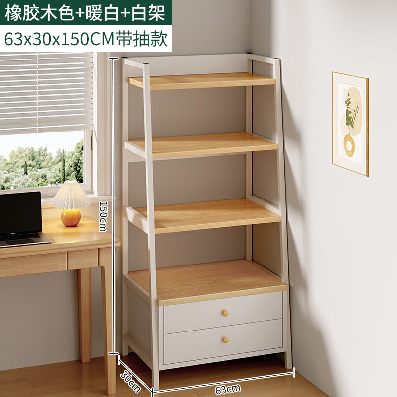 Shelf Floor-to-ceiling multi-layer storage rack Shelf next to desk Multifunctional household cabinet Living room Bedroom storage rack