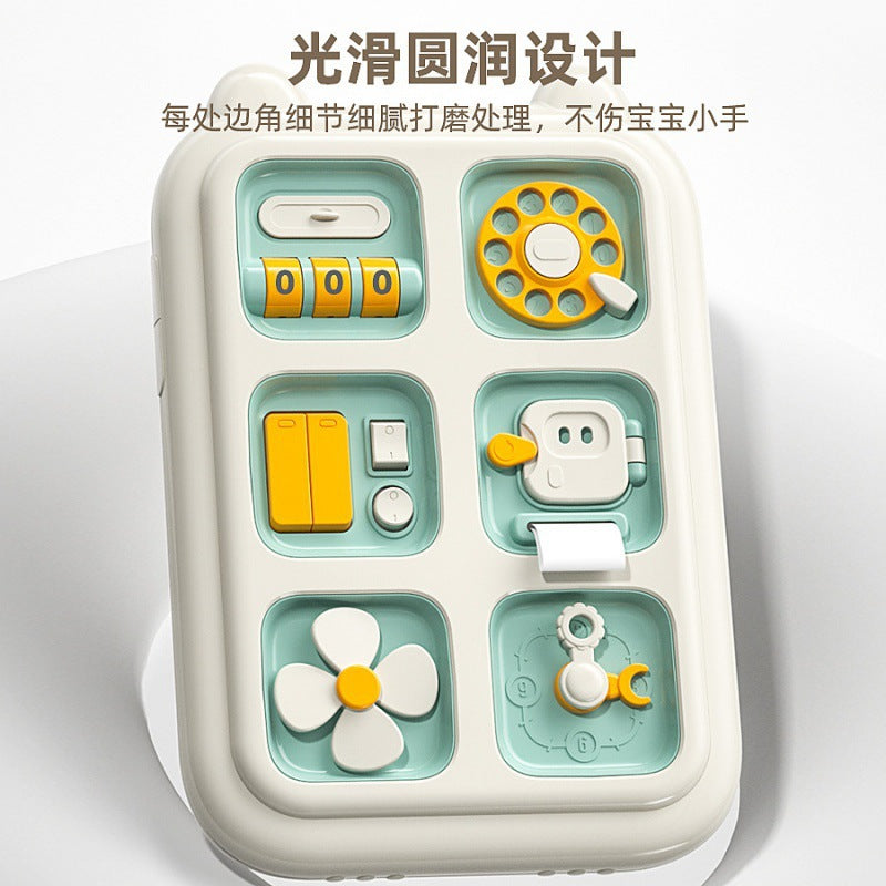 Cross-border South East Asia Baby Toys Multifunctional Fine Motion Busy Tablet Baby Puzzle Early Education Analog Switch