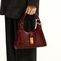 Fashionable 2025 high-end retro oil wax leather bridal wedding bag mother bag daily use satchel underarm bag