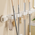 Suction cup mop holder hook punch-free bathroom wall-mounted mop clip broom storage rack rag storage fixed rack