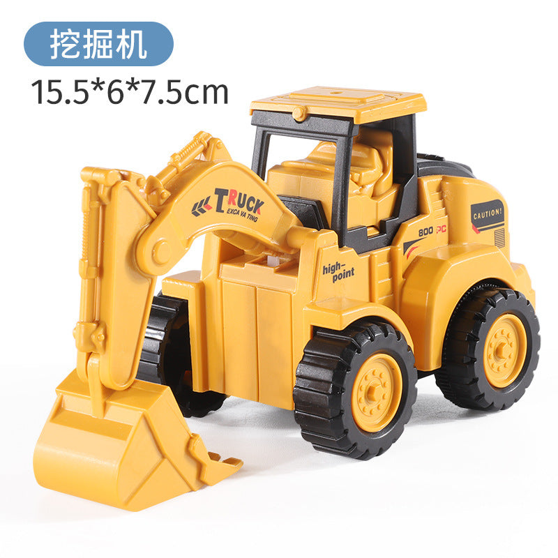Toy car children's engineering vehicle press excavator inertia pull back car puzzle bulldozer press suit 1-6 years old